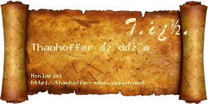 Thanhoffer Ádám névjegykártya